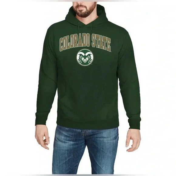 Men's Colosseum Green Colorado State Rams Pullover Hoodie Medium Fan Gear Casual - Picture 2 of 9